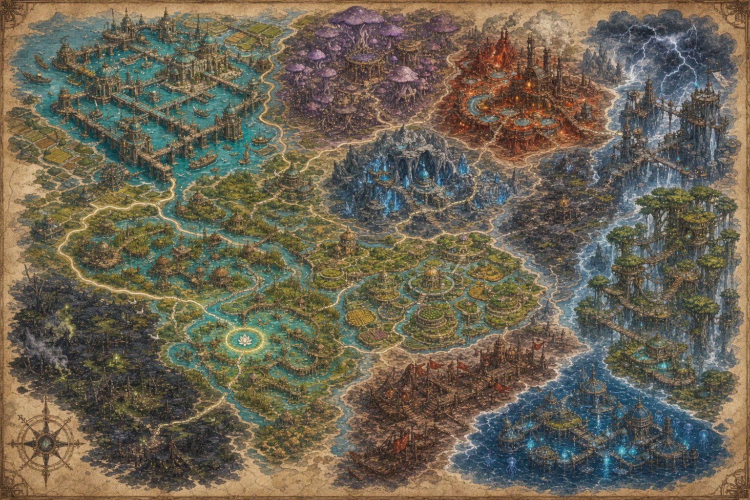 Aperçu de la carte du monde Amphyria.